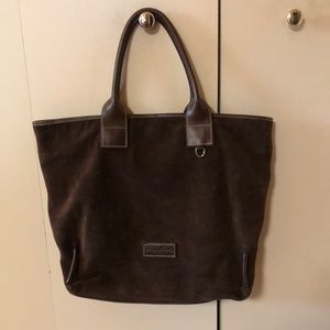 Dooney & Bourke Suede Tmoro Brown Bella Shopper Tote Bag